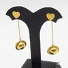 Fashion Stainless Steel Color Gold Rose Round Ball Long Drop Earrings Jewelry For Women 2106162651429