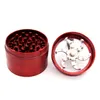 55 mm hochwertige Kräutermühlen zum Rauchen von Tabak, vier Schichten aus Zinklegierungsmetall, in 5 Farben erhältlich