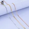 925 Sterling Silver Box Chain Necklace Rose Gold/Gold Plated Silver Necklaces Neck Chains for Pendant SC07-G