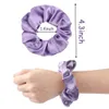 60st Fashion Scrunchie Solid Silk Satin Hårband Lämplig för kvinnor eller flickor Ponytail Högkvalitativ Chouchou Cheveux Femme x0722