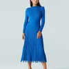 Jocoo Jolee Elegant Party Pleated Sweater Dress Women Autumn Spring Knitted Long Dress Solid Ribbed Slim Plus Size Dresses 210619