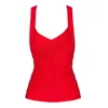 INDRESSME Sexy Women's Elastic Spaghetti Strap Bandage Stretch V-Neck Tight Lady Camis Vest Tank Tops 210326