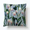 45*45cm Leaf Flowers Square Linen Pillow Cover Rainforest Plant Printing Pillow case Car Sofa Bed Pillowscase Home Decoration BH5226 WLY