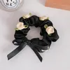 Mulheres Rosa Flower Silk Scrunchie Elastic Handmade Multicolor Hair Band Titular De Cabelo Cabelo Acessórios De Cabelo