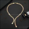 Earrings & Necklace Jewelry Sets Dubai Gold For Women African Bridal Wedding Gifts Party Long Ring Bracelet Set Drop Delivery 2021 Hg0Ej