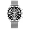 Armbandsur Relogio Masculino Men's Fashion 2022 Casual Calendar Watches Rostfritt stål Mesh Band Watch Men Business Quartz Wrist