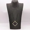 Pendant Necklaces Fashion Original Design Golden Metal Modern Square Necklace For Women Stainless Steel Jewelry Punk Chain Gothic Accessorie