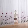 Klassischer weißer, durchscheinender, bestickter, roter Blumen-Vorhang aus Tüll für Wohnzimmer, einfache pastorale Fenster-Voile-Vorhänge, Schlafzimmer 211203