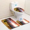 3pcs/set Years Toilet Foot Pad Seat Cover Cap Christmas Decorations and Rug Bathroom Accessory 210423