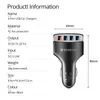 자동차 충전기 QC 3.0 빠른 요금 4 포트 USB 충전 어댑터 자동차 라이터 충전기 Xiaomi Huawei 삼성 충전기
