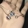 18k vergoldete klassische Anhänger Schlüsselbeinkette Sechs Klaue Imitation Zirkon weibliche Halskette für Frauen Schmuck Halsketten