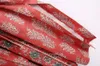 Bohème V Cou Herbe Floral Imprimer Longue Chemise Kimono Ethnique Laçage Avec Ceintures Long BOHO Cardigan Cravate Bow Blouse Tops 210317