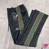 Черновато-зеленые брюки AWGE Needles для мужчин и женщин, 11 качественных спортивных брюк с вышивкой в виде бабочки, классические брюки в полоску G12173794607