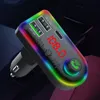 Car Bluetooth FM Transmitter F8 Colorful LED Backlight Wireless Adapter Hands Free MP3 Player PD + 3.1A Dual USB Charger