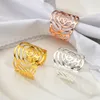 Rose Wed Ring Servet Houder Gold Silver