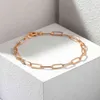 4mm femmes filles trombone Rolo lien Bracelet 585 or Rose rempli chaîne mode bijoux accessoires cadeaux 20cm Dcb60