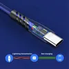 Рыболовные чистые телефонные кабели 1 м 3 фута USB Micro прочный 2.4A Type-C кабель с коробкой передач и быстрое зарядное устройство