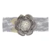 Baby Lace Flor Headbands Pearl Crystal Elegante Elastic Hairbands Bebê Crianças Crianças Cocar Cabelo Acessórios