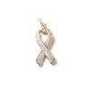 Charms 5pcs Breast Cancer Awareness Ribbon Charm For Women Bracelet Necklace Making Gold Plated Brass Jewelry Accessories Wholesal9606757