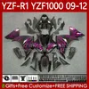 Motorradkarosserie für Yamaha YZF R1 1000 CC YZF1000 YZF-R1 09–12 Karosserie 92No.100 YZF-1000 YZF R 1 Lila Flammen YZFR1 09 10 11 12 1000CC 2009 2010 2011 2012 Verkleidungsset