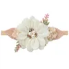 Pearl Lace Artificial Flower Headband born Headband for Baby Girl Handmade Hairband Hair Accessories 211023