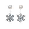 Stud Fashion Classic Lady Pearl Crystal Zircon Moucles d'oreilles Placing Gold Silver Temperament Flower Jewelry Gift