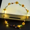 Decorative Flowers Wreaths Festive Party Supplies Home Garden Led Glow Crown Headbands Light Rave Floral Hair Garland Wreath Wed5723658