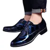 Leather Dress Shoes outdoor Male Business Crocodile Pattern Pointed Toe lace up Oxford Shoe Wedding club Party shoes men