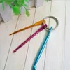 diy Craft Tools 3.0/4.0/5.0mm Key chain with Crochet Hooks Handmade Aluminum Crochets Hook Metal Keychain Multicolour Crafts Knitting YFA3171