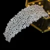 2020 cristal zirconia cúbica nupcial boda tiara diadema flor accesorios para el cabello joyería de belleza corona de cristal