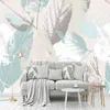 Beställnings- foto tapet Modern handmålade löv Abstrakt konstmuraler Vardagsrum TV Soffa Sovrum Heminredning Papel de Parede 3D