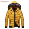 Män Vinterjacka Parkas Coat Brand Casual Warm Tjock Vattentät Padded Coats Fur Collar Hooded Mäns Jacka Parkas 211204