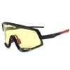 Oversized Woodproof Cycling Bil Men Trend One Piece Sunglasses Outdoor Sports Sun Glazen Mirror Lenzen 9318 Groothandel