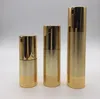 15 ml 30 ml 50 ml goud / zilver lege cosmetische airless fles draagbare navulbare pomp dispenser flessen voor reizen lotion SN2661