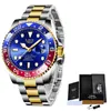 Lige design marca luxo homens relógios de relógio de relógio de ouro relógio de ouro homens de aço inoxidável esporte impermeável relógio de quartzo + caixa 210527