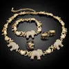 Oorbellen ketting yulaili est sieraden sets voor vrouwen crystal olifant ontwerp xo armband ring bruiloft sieraden geschenken
