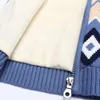 Inverno Quente 2-12 Anos Crianças Outwear Casacos Geométricos Espessamento Plus Vector Turtleneck Sweater Jacket for Kids Baby Boys 210529