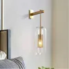Modernt glas sänglampor Fixture Nordic Sconce Lighting Armatur Golden Living Room Hallway Traches Lights Home Decor 210724