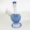 Heart Glass Bong Dab Rig Hookahs Tuberías de agua Bongs plataformas petroleras embriagador burbujeador recuperador de cenizas de cuarzo banger con filtro para fumar tazón de descarga