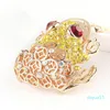 Moda Keychains Golden Toad Rhinestone Pingente Chaveiro Para Mulheres Saco Chic Crystal Car Chaveiro Anel Holder Moda Jóias