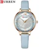 Часы Curren для женщин Роскошные повседневные часы Кожаные кварцевые бренды Женские наручные часы Мода Zegarki 210616