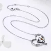 authentic 925 sterling silver heart pendant koala necklace woman fashion zircon jewelry girl birthday wedding gift