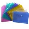Envelope Folder Transparent Plastic Document Bag A4 File Hasp Button Classified Storage Stationery Bags Office School Information