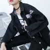 Jocoo Jolee Women Autumn Fashion Patch Black Denimジャケット