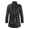 men's mid-length leather jacket with stand-up collar plus velvet large size men's belt warm and windproof PU jacket 211111