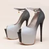 Sexy summer women dress shoes peep toe fashion patchwork 17cm ultra stiletto heels wedding banquet pumps ankle strap