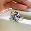 Choucong 브랜드 Ins 최고 판매 럭셔리 보석 진짜 100% 925 스털링 실버 Moissanite 다이아몬드 포장 CZ 영원 여성 결혼 약혼 반지 연인을위한 절대 페이드