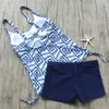 Tankini Set Costume da bagno a due pezzi Costume da bagno femminile per le donne Costume da bagno stampato Costumi da bagno Estate Bagnanti Abbigliamento da spiaggia Mayo 210630