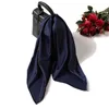 70cm Simple petit carré cheveux cravate écharpe femmes couleur unie satin cheveux scrunchi foulard en soie