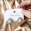 Stud Earrings Jewelry Korean Simple Geometry Fashion Temperament Sweet Pearl Flower Female Drop Delivery 2021 Hypkm